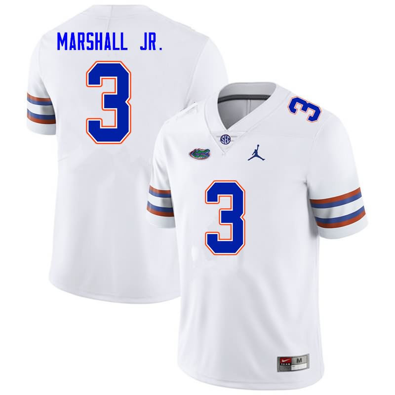 NCAA Florida Gators Jason Marshall Jr. Men's #3 Nike White Stitched Authentic College Football Jersey OYT4464DK